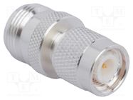 Adapter; N female,TNC male; Insulation: PTFE; 50Ω; brass; 11GHz AMPHENOL RF