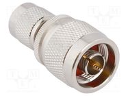 Adapter; N male,RP-TNC male; Insulation: PTFE; 50Ω; Mat: brass AMPHENOL RF