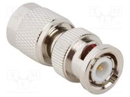 Adapter; BNC male,TNC male; Insulation: PTFE; 50Ω; brass; 4GHz AMPHENOL RF