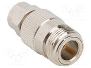 Adapter; F male,N female; Insulation: PTFE; 75Ω; Mat: brass; 2GHz AMPHENOL RF