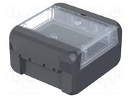 Enclosure: multipurpose; X: 80mm; Y: 89mm; Z: 47mm; BOCUBE; graphite BOPLA