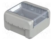 Enclosure: multipurpose; X: 80mm; Y: 89mm; Z: 47mm; BOCUBE; grey BOPLA