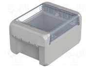 Enclosure: multipurpose; X: 80mm; Y: 113mm; Z: 60mm; BOCUBE; grey BOPLA