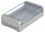 Enclosure: multipurpose; X: 80mm; Y: 151mm; Z: 40mm; BOCUBE; grey BOPLA