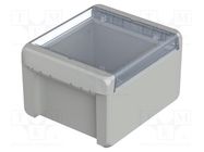 Enclosure: multipurpose; X: 125mm; Y: 151mm; Z: 90mm; BOCUBE; grey BOPLA