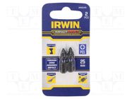 Screwdriver bit; Pozidriv®; PZ1; Mounting: 1/4" (C6,3mm); 2pcs. IRWIN