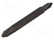 Screwdriver bit; Phillips; PH1,PH2; Overall len: 60mm KING TONY