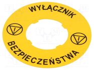 Label; 22mm; Platinum; yellow; 60mm; PVC LOVATO ELECTRIC