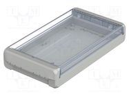 Enclosure: multipurpose; X: 125mm; Y: 231mm; Z: 40mm; BOCUBE; grey BOPLA