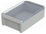 Enclosure: multipurpose; X: 170mm; Y: 271mm; Z: 90mm; BOCUBE; grey BOPLA