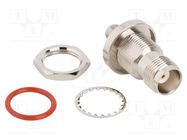 Adapter; SMA female,TNC female; Insulation: PTFE; 50Ω; Mat: brass AMPHENOL RF