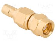 Adapter; SMB male,SMC male; Insulation: PTFE; 50Ω; Mat: brass; 4GHz AMPHENOL RF