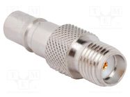 Adapter; QMA female,SMA female; Insulation: PTFE; 50Ω; brass AMPHENOL RF