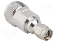 Adapter; N female,SMA male; Insulation: PTFE; 50Ω; Mat: brass AMPHENOL RF