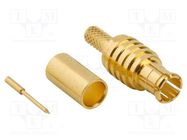 Connector: MCX; plug; male; straight; 50Ω; crimped; for cable; PTFE AMPHENOL RF