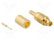 Connector: MMCX; plug; male; straight; 50Ω; soldering,crimped; PTFE AMPHENOL RF