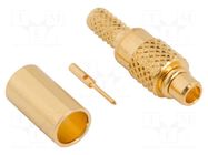 Connector: MMCX; plug; male; straight; 50Ω; soldering,crimped; PTFE AMPHENOL RF