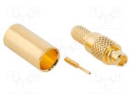 Connector: MMCX; plug; male; straight; 50Ω; soldering,crimped; PTFE AMPHENOL RF