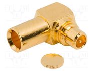 Connector: MMCX; plug; male; angled 90°; 50Ω; soldering; for cable AMPHENOL RF