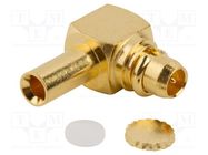 Connector: MMCX; plug; male; angled 90°; 50Ω; soldering; for cable AMPHENOL RF