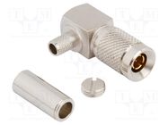 Connector: coaxial; plug; male; angled 90°; 75Ω; soldering,crimped AMPHENOL RF