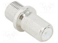 Adapter; F female,both sides; Insulation: PTFE; 75Ω; brass; 1GHz AMPHENOL RF