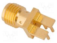 Connector: SMA; plug; female; straight; 50Ω; SMT; for cable; PTFE AMPHENOL RF