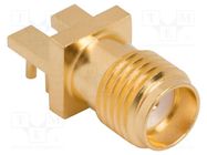 Connector: SMA; plug; female; straight; 50Ω; SMT; for cable; PTFE AMPHENOL RF