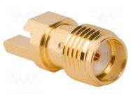 Connector: SMA; plug; female; straight; 50Ω; SMT; for cable; PTFE AMPHENOL RF