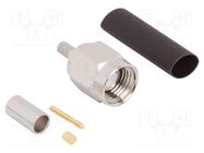 Connector: SMA; plug; male; straight; 50Ω; soldering,crimped; PTFE AMPHENOL RF