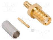 Connector: SMA; plug; male; straight; 50Ω; soldering,crimped; PTFE AMPHENOL RF