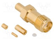 Connector: SMA; plug; female; straight; 50Ω; 0.81 mm Micro-cable AMPHENOL RF