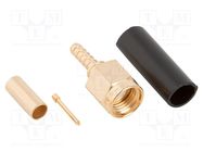 Connector: SMA; plug; male; straight; 50Ω; soldering,crimped; PTFE AMPHENOL RF