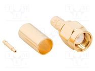 Connector: SMA; plug; male; straight; 50Ω; soldering,crimped; PTFE AMPHENOL RF