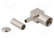 Connector: Mini SMB; plug; female; angled 90°; 75Ω; for cable; PTFE AMPHENOL RF