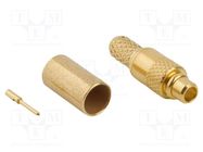 Connector: MMCX; plug; male; straight; 50Ω; soldering,crimped; PTFE AMPHENOL RF