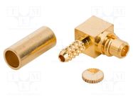 Connector: MMCX; plug; male; angled 90°; 50Ω; soldering,crimped AMPHENOL RF