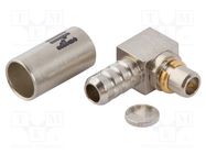 Connector: MMCX; plug; male; angled 90°; 50Ω; soldering,crimped AMPHENOL RF