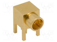 Connector: MCX; socket; female; angled 90°; 75Ω; THT; on PCBs; PTFE AMPHENOL RF