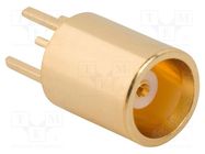 Connector: MCX; plug; female; straight; 50Ω; THT; for cable; PTFE AMPHENOL RF