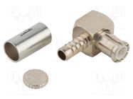 Connector: MCX; plug; male; angled 90°; 50Ω; soldering,crimped AMPHENOL RF