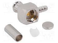 Connector: MCX; plug; male; angled 90°; 50Ω; soldering,crimped AMPHENOL RF