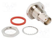 Adapter; AMC female,BNC female; Insulation: PTFE; 50Ω; brass; 6GHz AMPHENOL RF