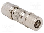 Adapter; QMA male,both sides; Insulation: PTFE; 50Ω; brass; 18GHz AMPHENOL RF