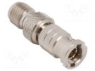 Adapter; HD-BNC male,SMA female; Insulation: PTFE; 50Ω; brass AMPHENOL RF