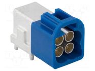 Connector: Mini FAKRA; socket; male; angled 90°; on PCBs; THT; 50Ω AMPHENOL RF