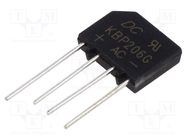 Bridge rectifier: single-phase; Urmax: 600V; If: 2A; Ifsm: 60A; flat DC COMPONENTS