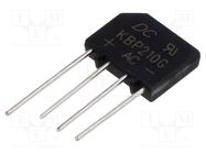 Bridge rectifier: single-phase; Urmax: 1kV; If: 2A; Ifsm: 60A; flat DC COMPONENTS