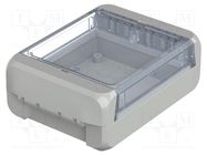 Enclosure: multipurpose; X: 80mm; Y: 113mm; Z: 40mm; BOCUBE; grey BOPLA