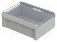 Enclosure: multipurpose; X: 239mm; Y: 300mm; Z: 120mm; BOCUBE; grey BOPLA